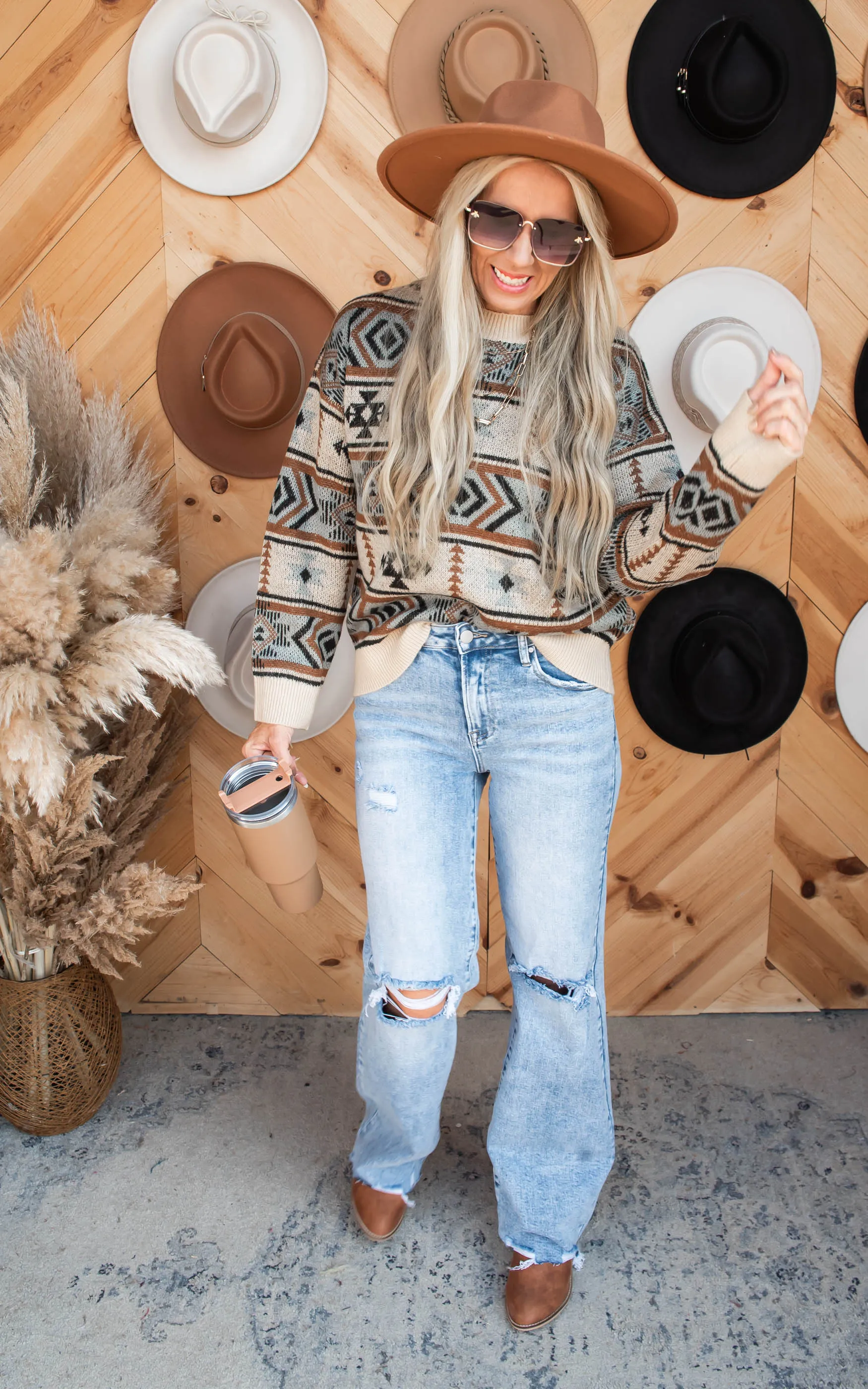 Smoky Mountains Are Calling Mocha Charcoal Sweater