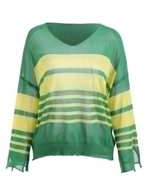 Stylish Sleeve Knit Stripe Top