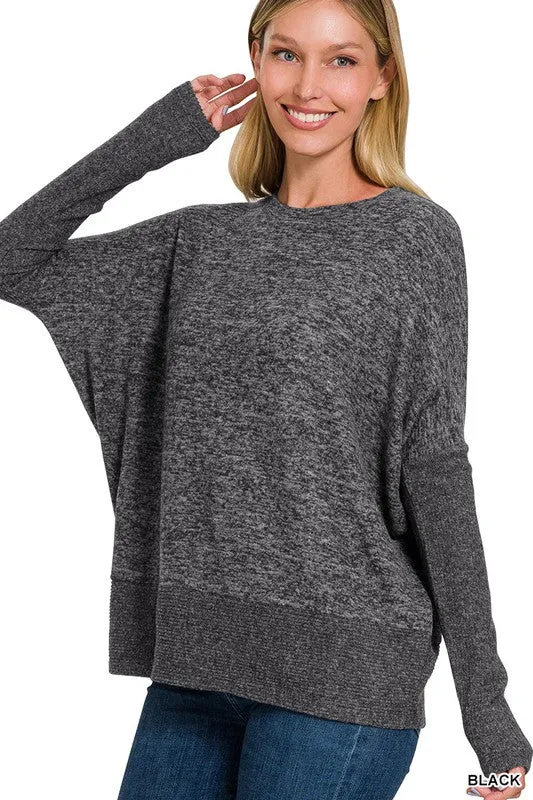 The 1 we LUV MELANGE HACCI DOLMAN SLEEVE SWEATER