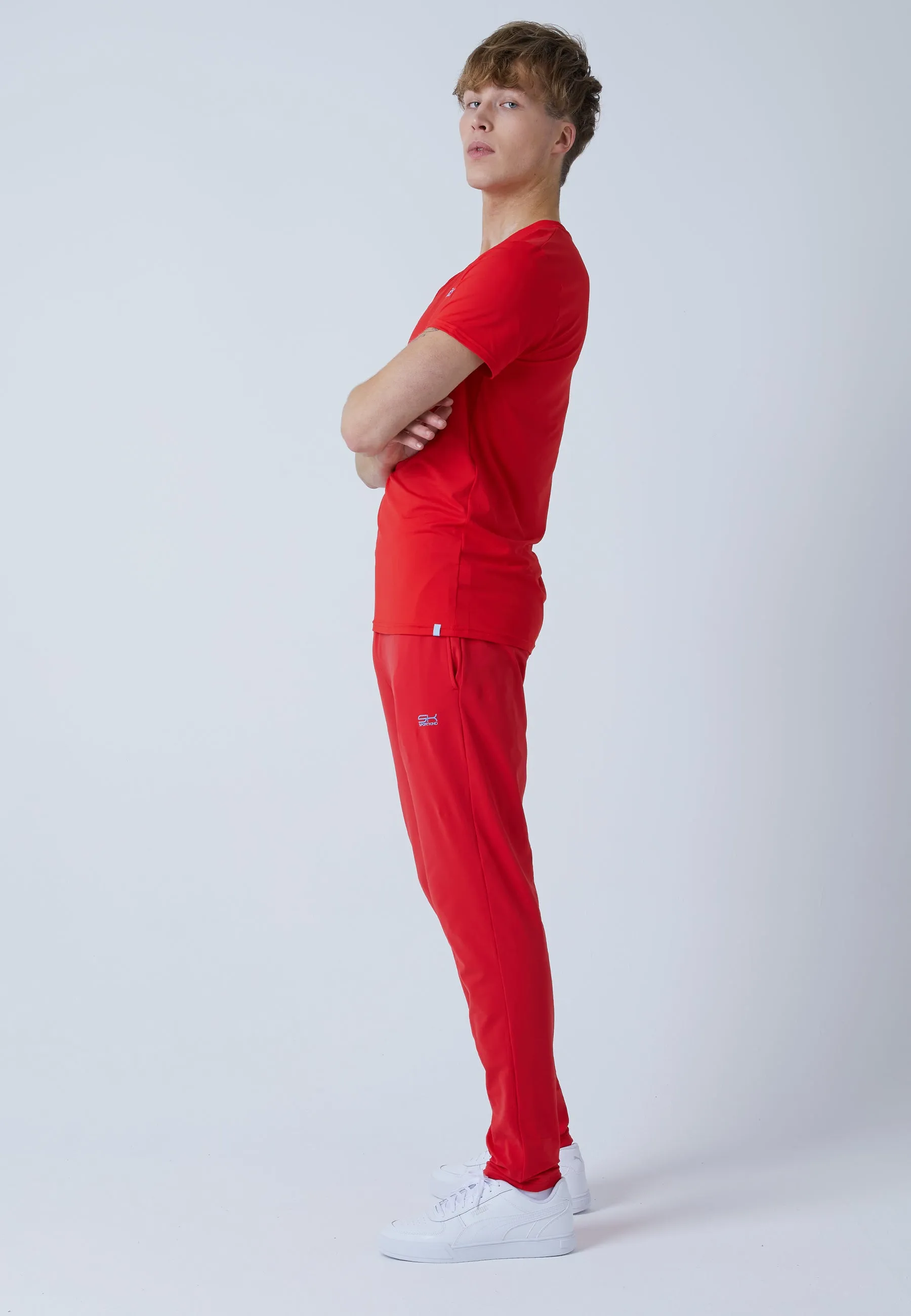 Tracksuit bottoms narrow, red