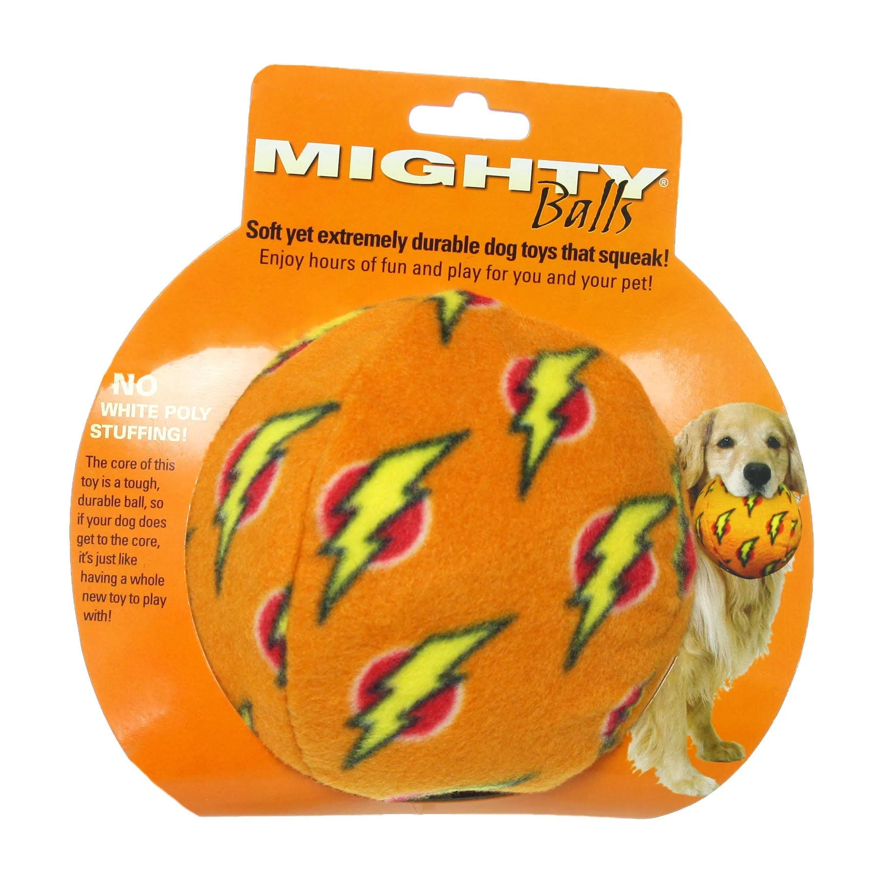 Tuffy Dog Toys - VIP Products - Mighty Ball - Large Orange, Squeaky Dog Toy, No Stuffing