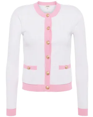 White and Cotton Candy Leon Cardigan