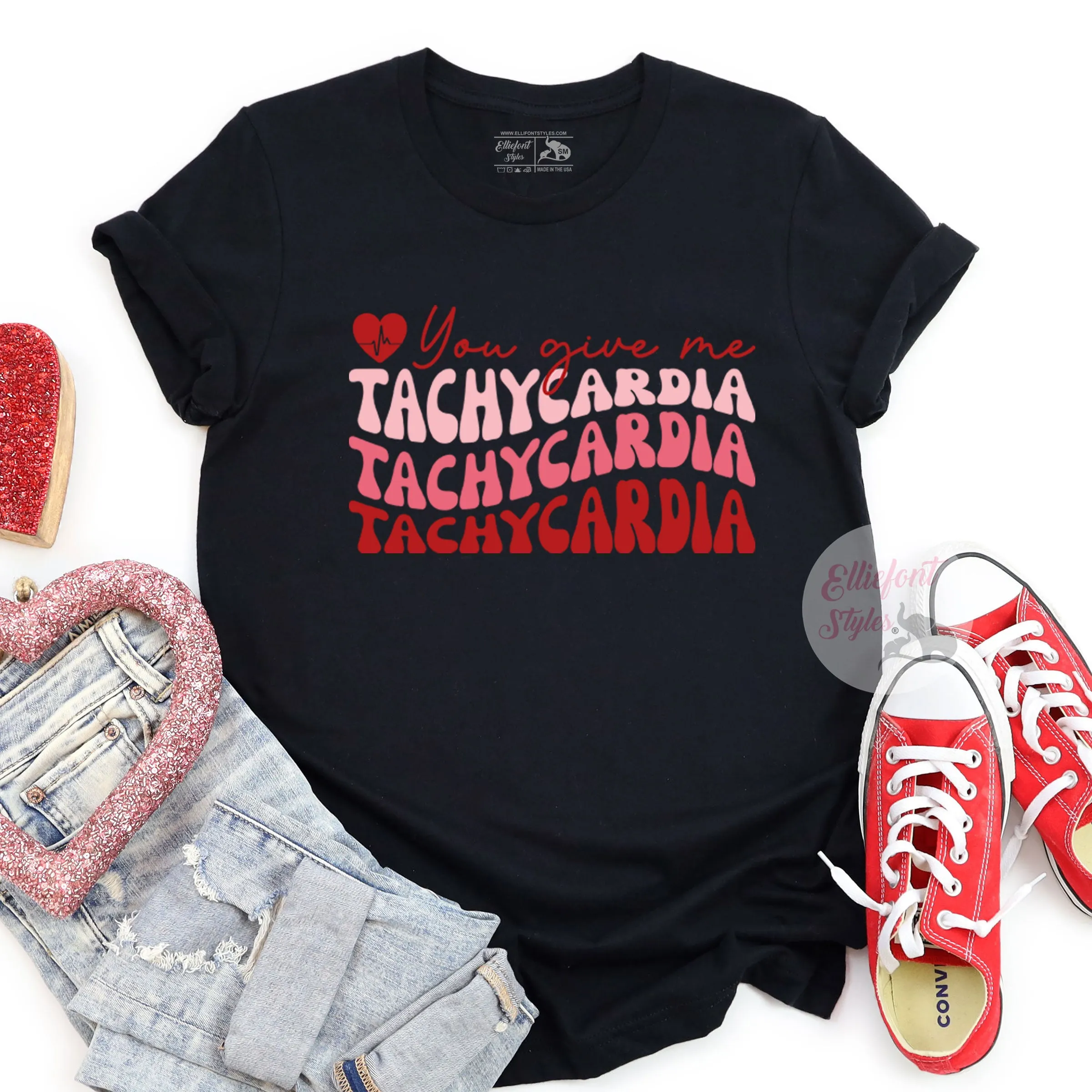 You Give Me Tachycardia Funny Nurse Valentines Tee